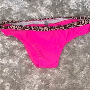 Pink and leopard print bikini bottom